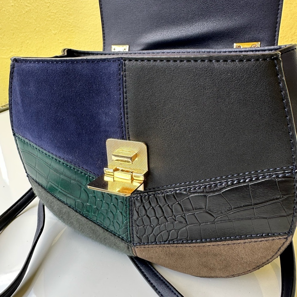 ALDO Rodriguez-4 Patchwork Snakeskin Saddle Crossbody Bag NWT - Picture 8 of 14